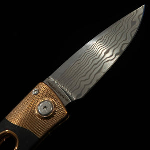 Arts & Fusion Folding Knives Ellipse Phosphorus Blue Steel Damascus (55mm)