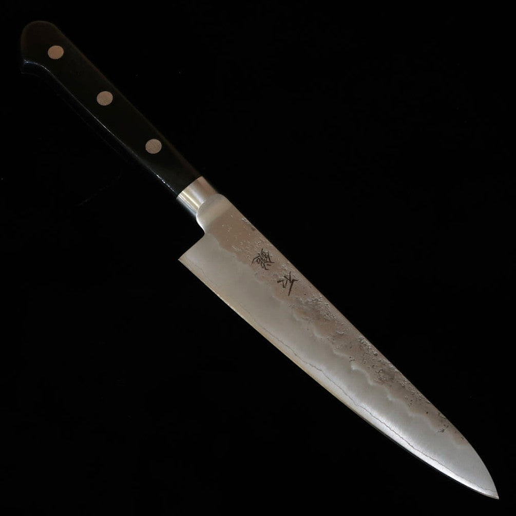 ISHIDUCHI petty Gingami #3 acabado nashiji, mango de laminado negro (135 mm)