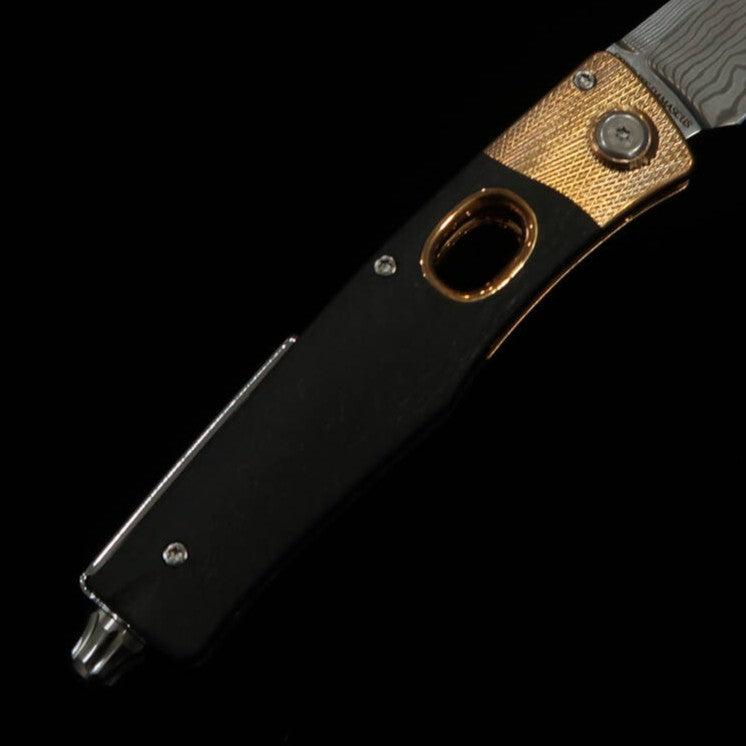 Arts & Fusion Folding Knives Ellipse Phosphorus Blue Steel Damascus (55mm)