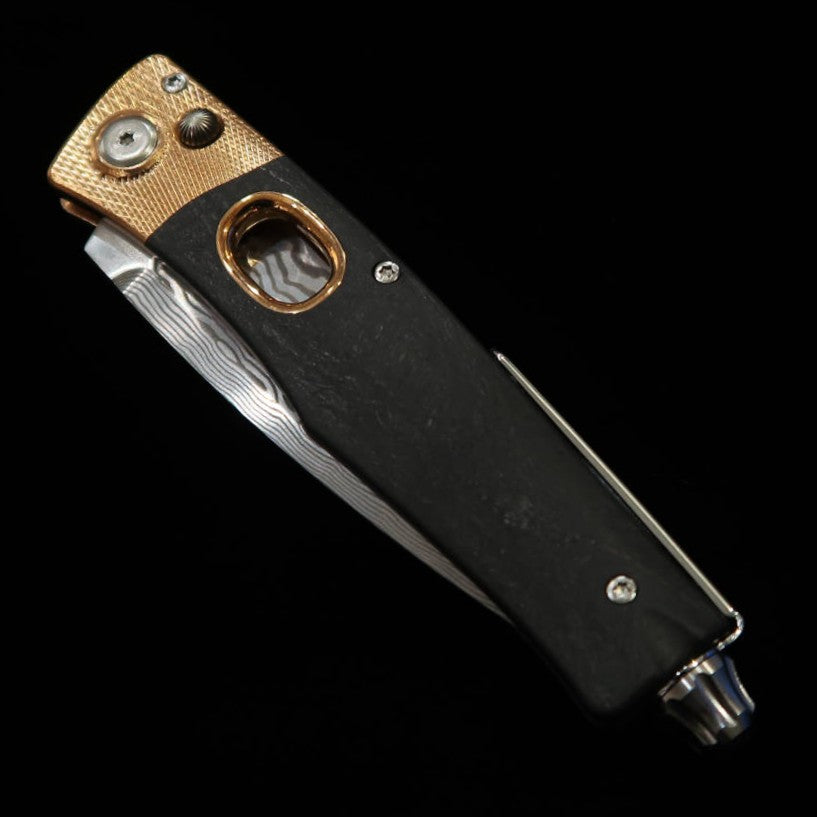Arts & Fusion Folding Knives Ellipse Phosphorus Blue Steel Damascus (55mm)