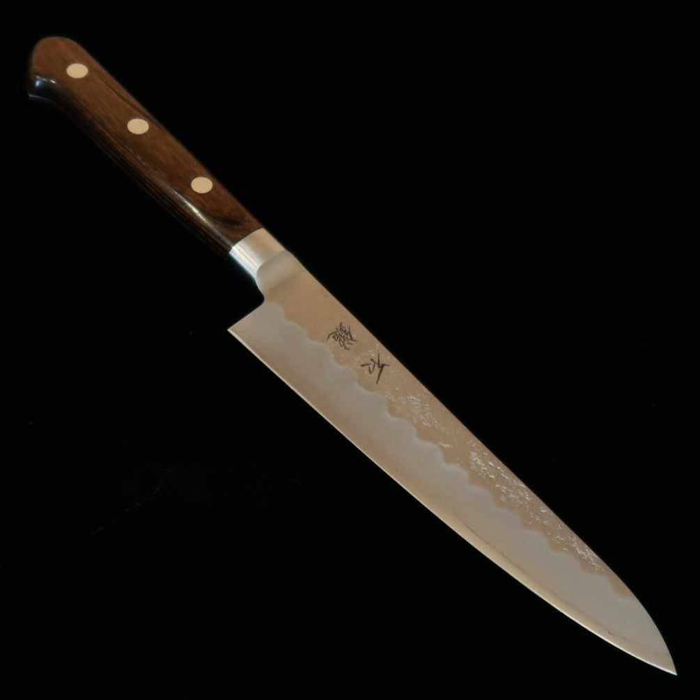 ISHIDUCHI Ishizuchi, petty, acero Gingami nº 3, acabado nacarado, mango laminado marrón oscuro (135 mm)