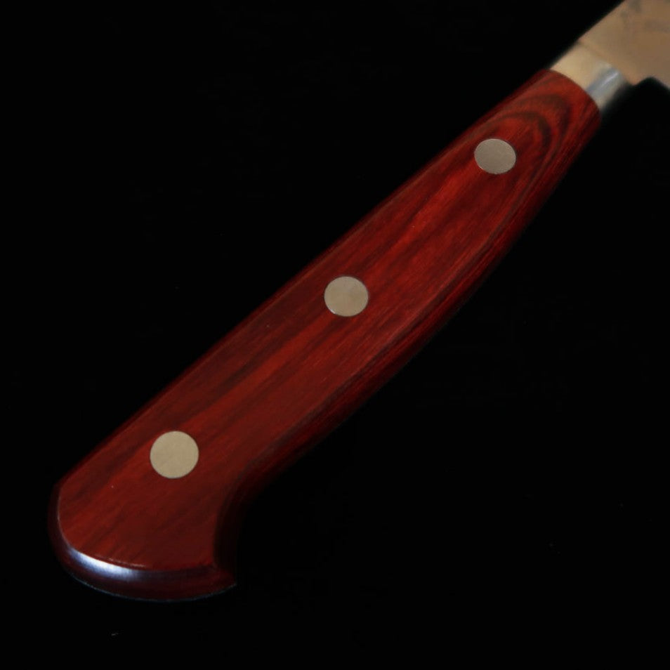 ISHIDUCHI – Sujihiki, acier Gin-3, finition nashiji, manche en contreplaqué rouge (240 / 270 mm)