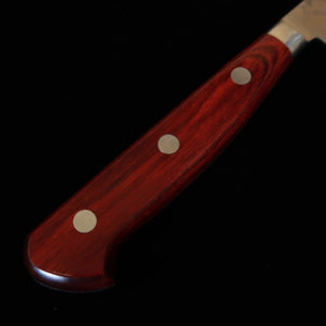 ISHIDUCHI – Sujihiki, acier Gin-3, finition nashiji, manche en contreplaqué rouge (240 / 270 mm)