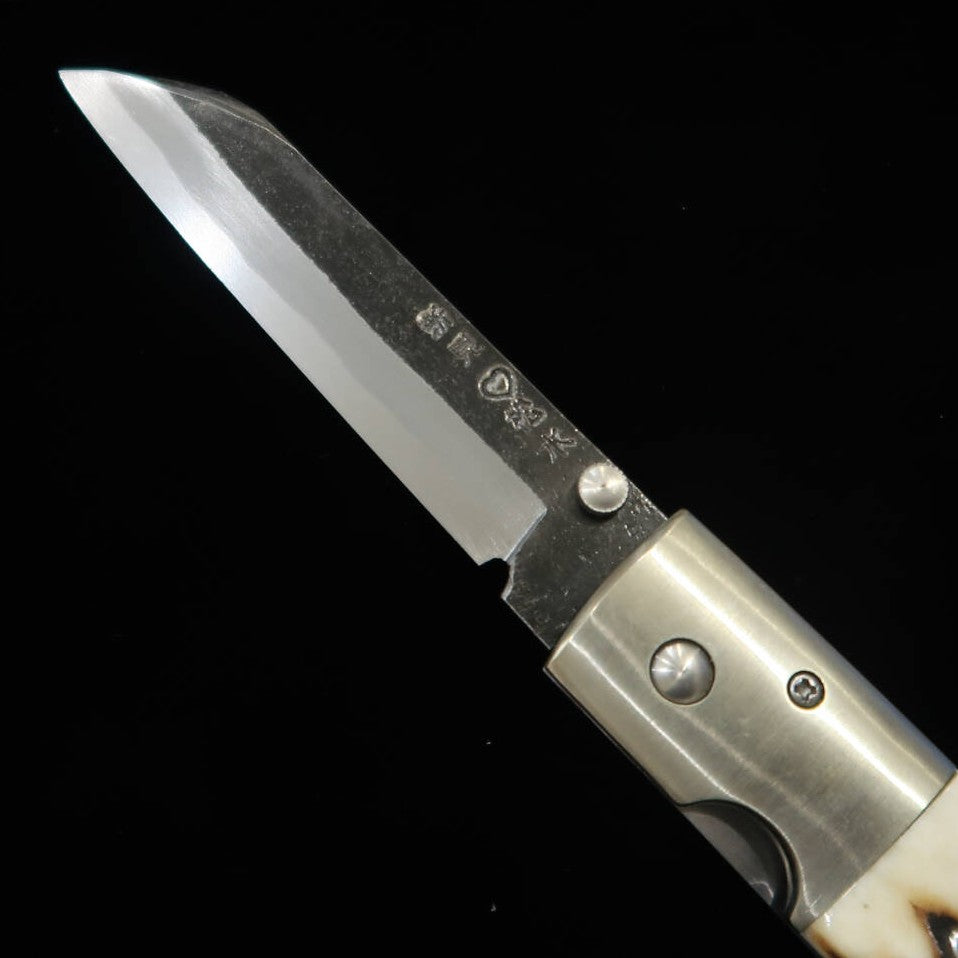 Takeda Hamono Inagaki Made Liner Lock Folder A Ezo Deer Stag Aogami Super