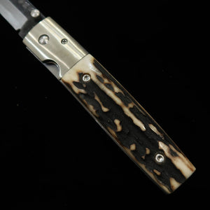Takeda Hamono TAKEDA forja tradicional de Bitchū, obra de Inagaki, navaja de bloqueo liner lock A asta de ciervo de Ezo, acero Hitachi Aogami Super (85 mm)
