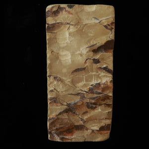 Pedra de amolar natural Nisshōzan, acabamento fino (aoto/agotō), marrom-avermelhada, formato “leather”, 68×145×37 mm