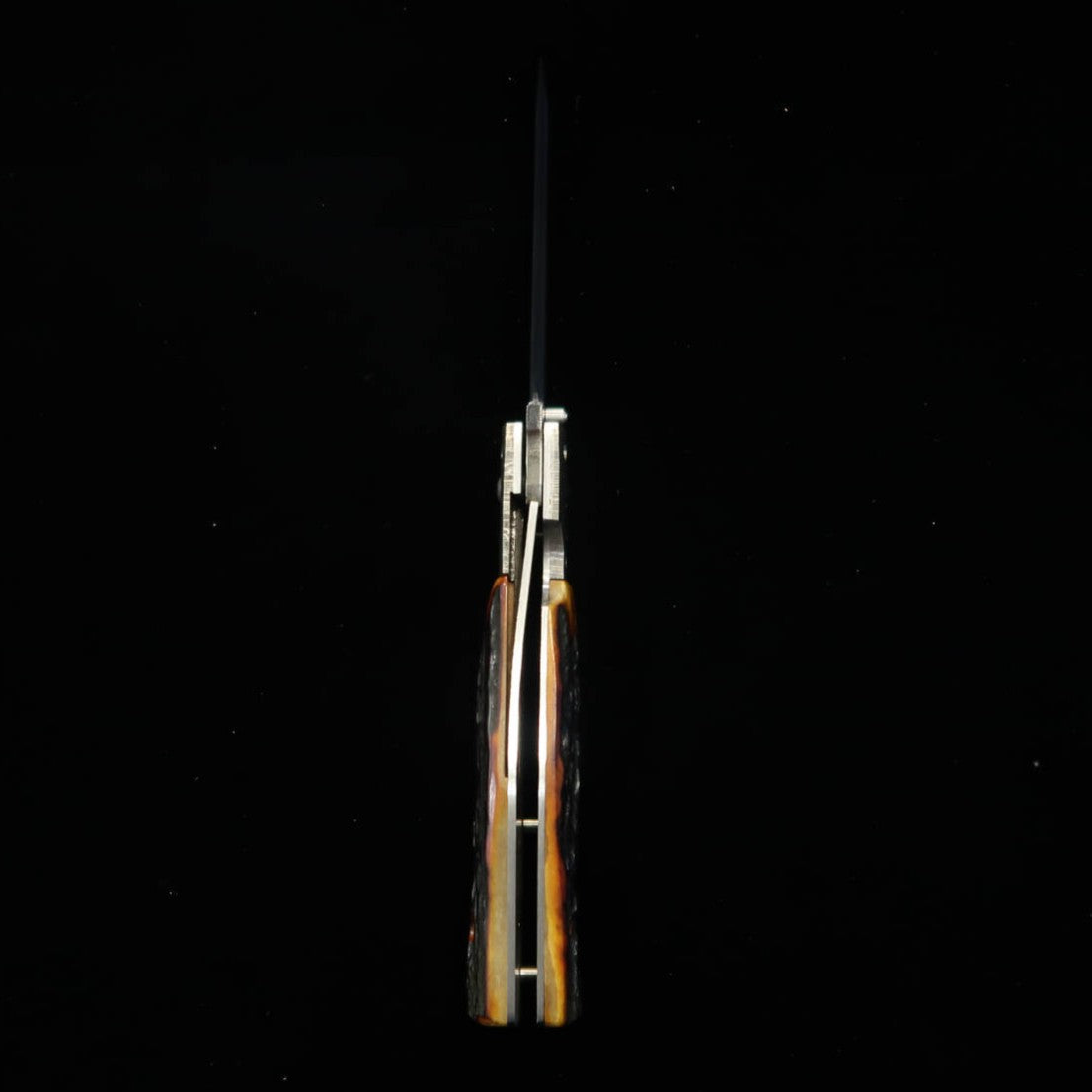 TAKEDA Hamono forja manual Bitchū obra de Inagaki navaja plegable liner lock B asta de ciervo india teñida bolster especial acero Hitachi Aogami Super