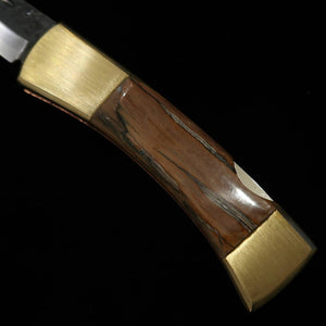 Navaja plegable tipo Bitchū TAKEDA forjado a mano por Fumio Inagaki, Aogami Super, mango de marfil de mamut (68 mm)