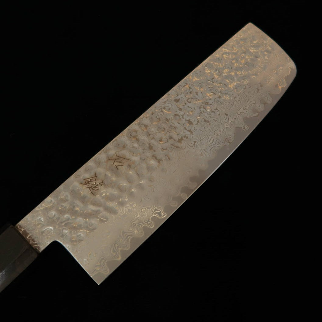 ISHIDUCHI Nakiri VG10 67-layer Damascus Rose Octagonal Ebony Handle (165mm)