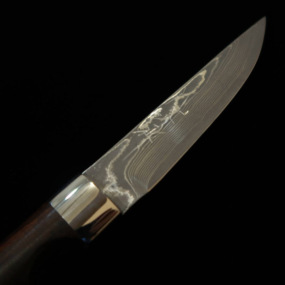 YUTA KATAYAMA "Kawasemi" Straight VG10 Damasco de Níquel Ironwood (73mm)