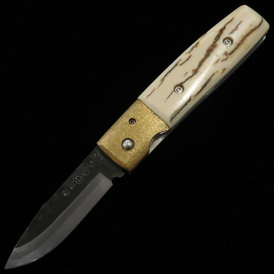 Takeda HAMONO TAKEDA Bitchu forjado a mano, obra de Inagaki, tipo Bitchu, liner lock folder A, mamut, acero Hitachi Aogami Super