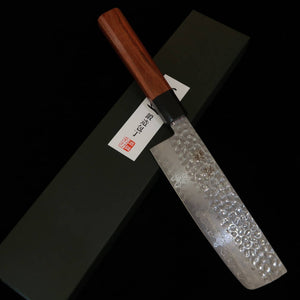 ISHIDUCHI Nakiri VG10 67-layer Damascus Rose Octagonal Ebony Handle (165mm)