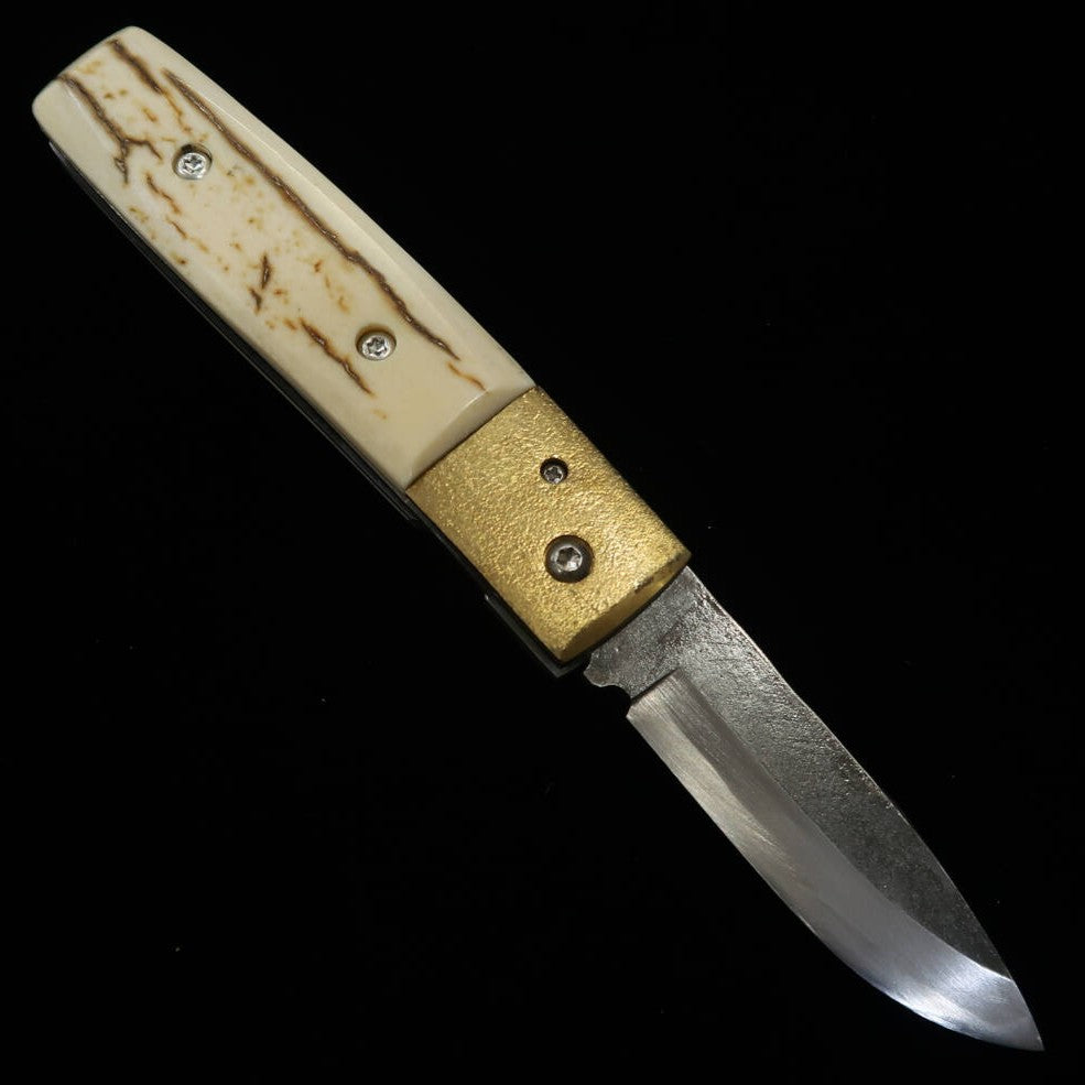 Takeda HAMONO TAKEDA Bitchu forjado a mano, obra de Inagaki, tipo Bitchu, liner lock folder A, mamut, acero Hitachi Aogami Super