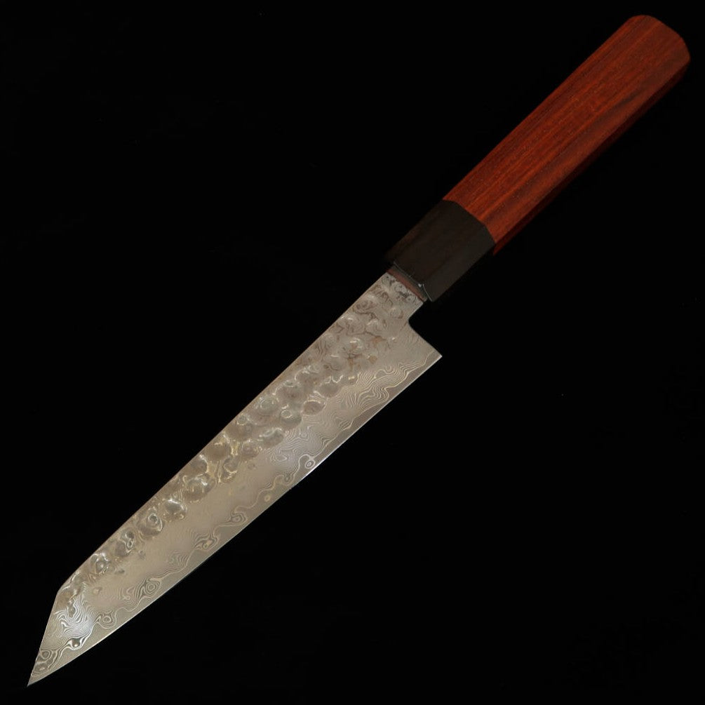 Ishiduchi Kiritsuke Petty Knife VG10 67-Layer Damascus Rose Octagonal Ebony Handle (145mm)