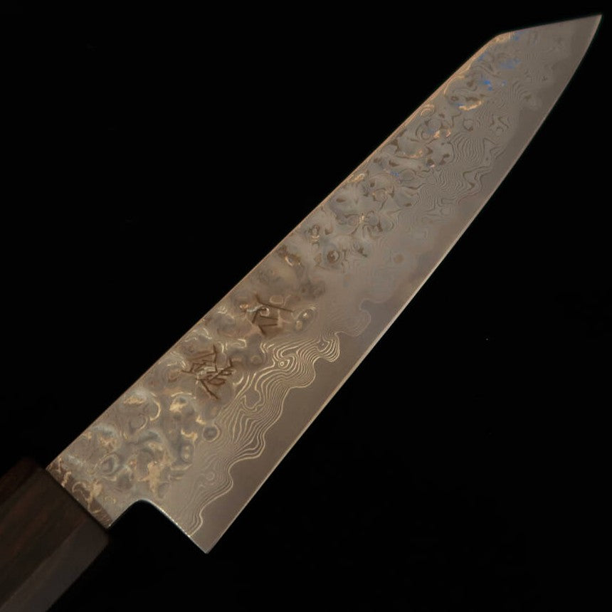 Ishiduchi Kiritsuke Petty Knife VG10 67-Layer Damascus Rose Octagonal Ebony Handle (145mm)