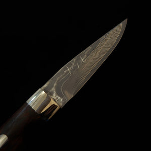 Cuchillo de funda YUTA KATAYAMA "Martín Pescador" VG10 Damasco, mango de ironwood (73mm)