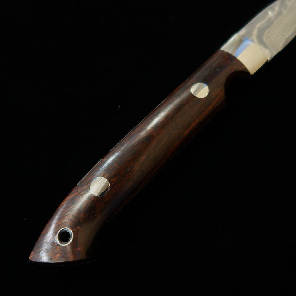 Yuta Katayama "Kawasemi" Caping VG10 Damasco de Níquel Ironwood (73mm)