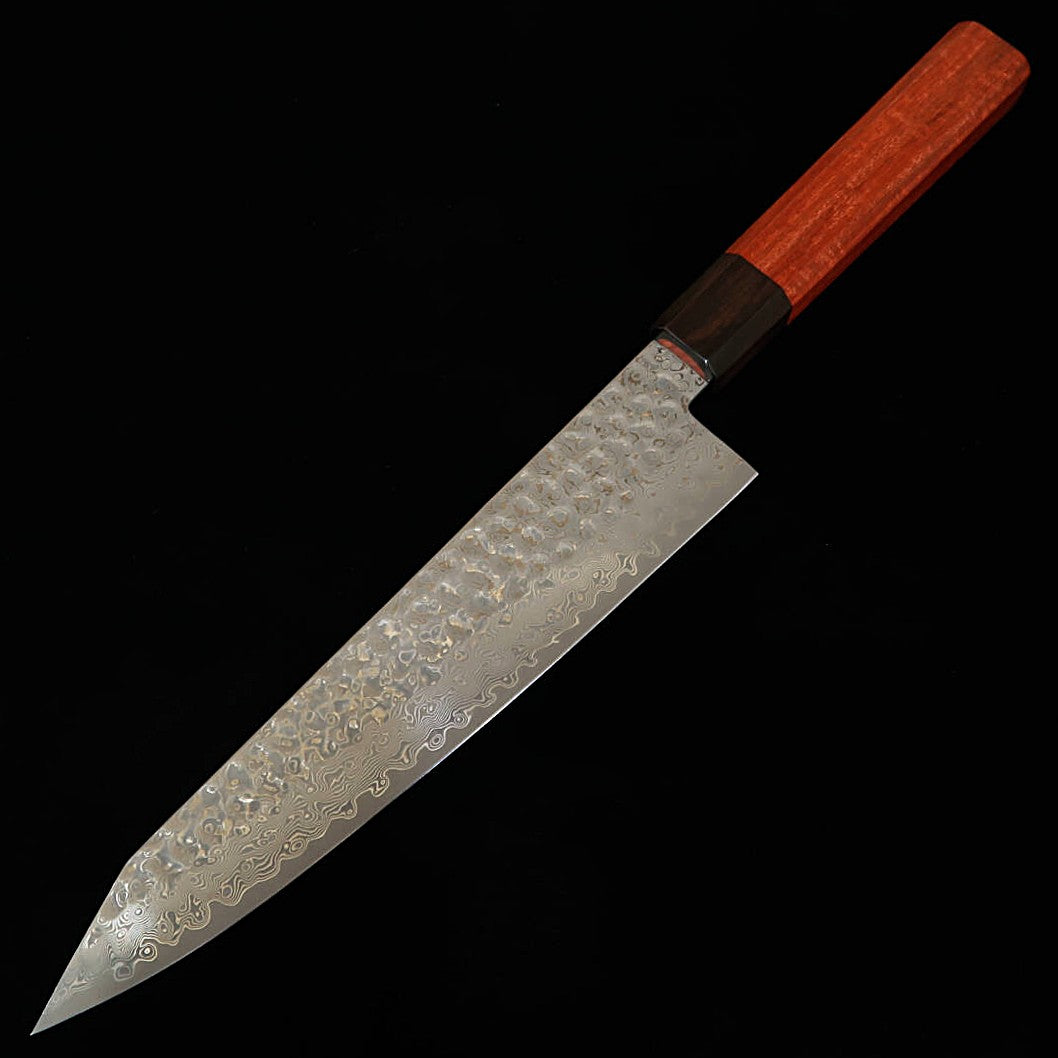 Ishiduchi Kiritsuke Gyuto VG10 67-Layer Damascus Rose Octagonal Blackwood Ferrule (210mm)