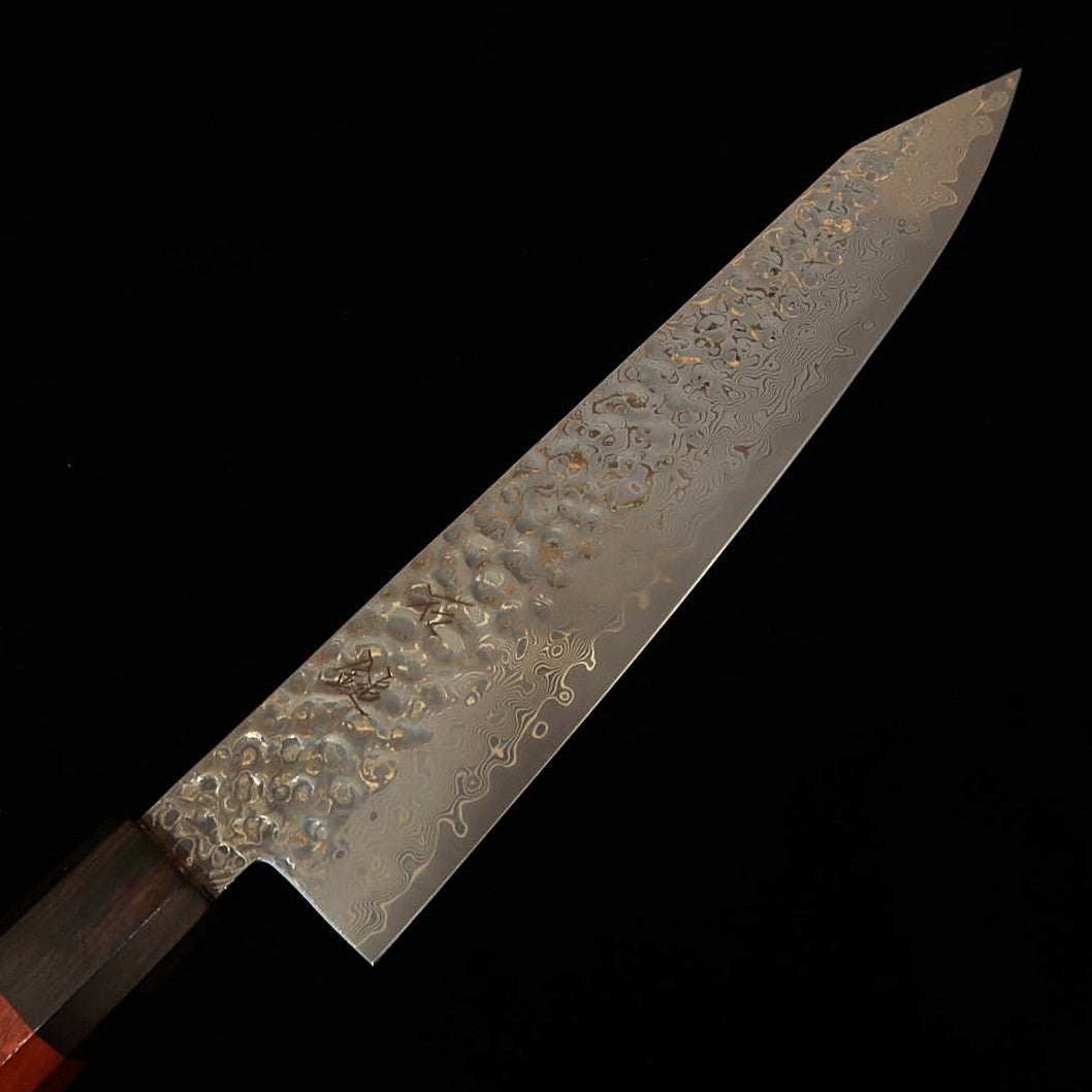 Ishiduchi Kiritsuke Gyuto VG10 67-Layer Damascus Rose Octagonal Blackwood Ferrule (210mm)