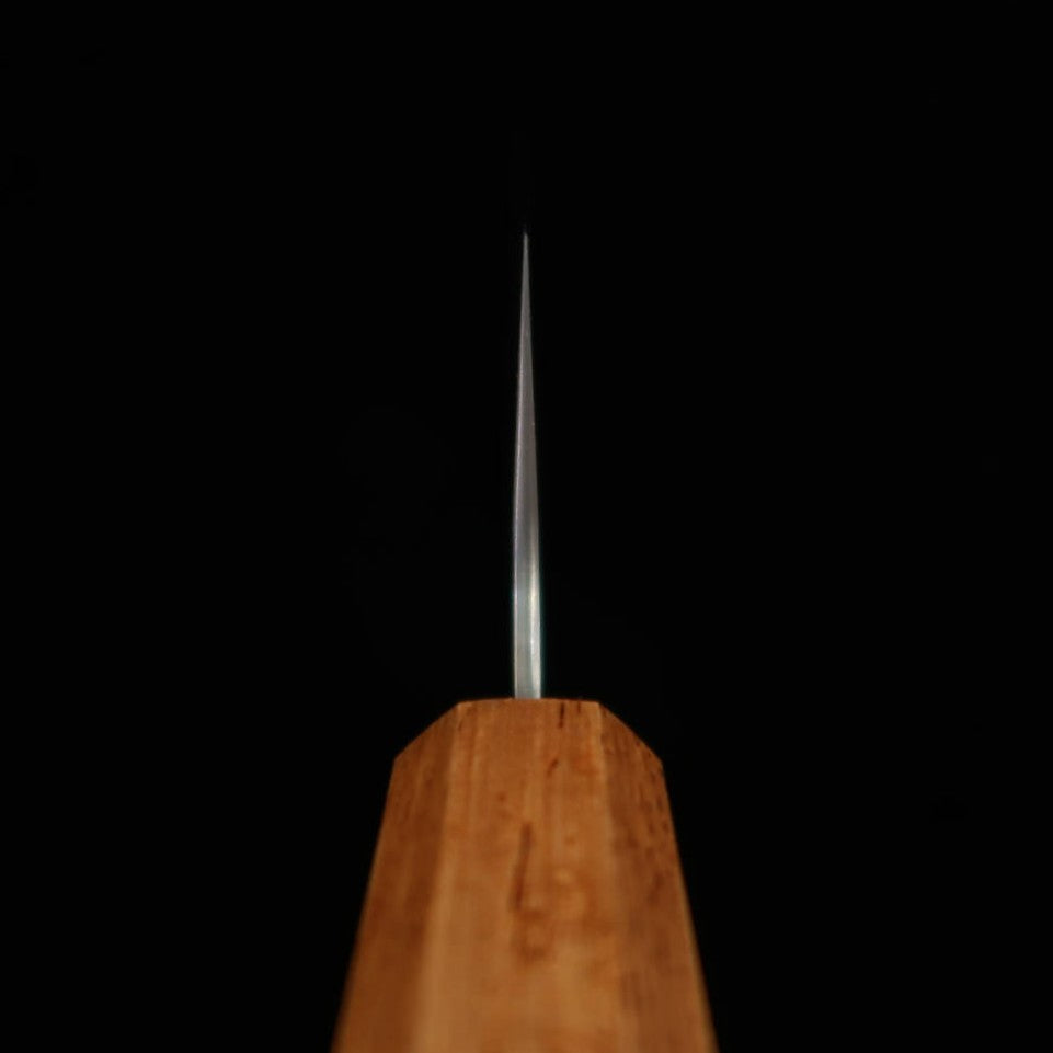 MIURA Santoku Aço Sueco Nashiji Damasco Cabo Octogonal com Laca Queimada (165mm)
