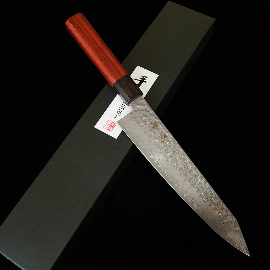 Ishiduchi ISHIDUCHI Kirituke Gyuto VG10 Damasco de 67 capas mango octogonal de palisandro con virola de ébano (210 mm)