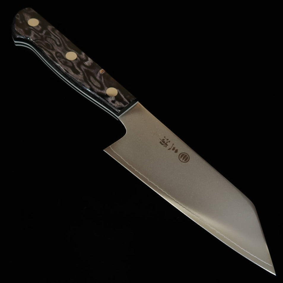 三浦MIURA 切付三徳 SLD 黒合板柄 カラーライン（135mm）