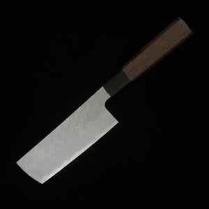 NIGARA Faca Nakiri de Ponta Redonda VG10 Damasco Martelado Cabo de Wenge (165mm)