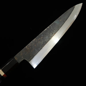 MIURA Itadaki, couteau de chef, acier Shirogami n°2, finition noire, manche custom (240 mm)