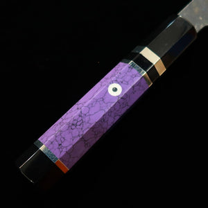 MIURA Itadaki, couteau de chef, acier Shirogami n°2, finition noire, manche custom (240 mm)