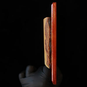 Pedra natural de amolar Okudono awasedo, pedaço (koppa) com base, 53×112×17 mm