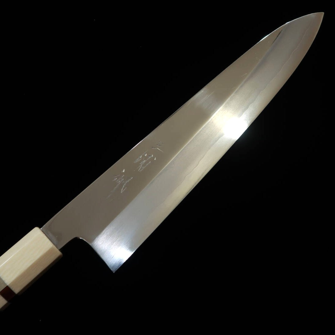 MIURA Obidama Gyuto de Borda Única Gin No.3 Acabamento Espelhado Cabo Customizado Turquesa (240mm)