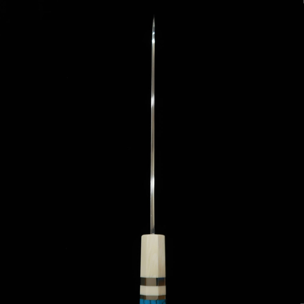 三浦佩 MIURA Obidama 片刃牛刀 銀紙三号 鏡面仕上げ ターコイズカスタムハンドル  (240mm)