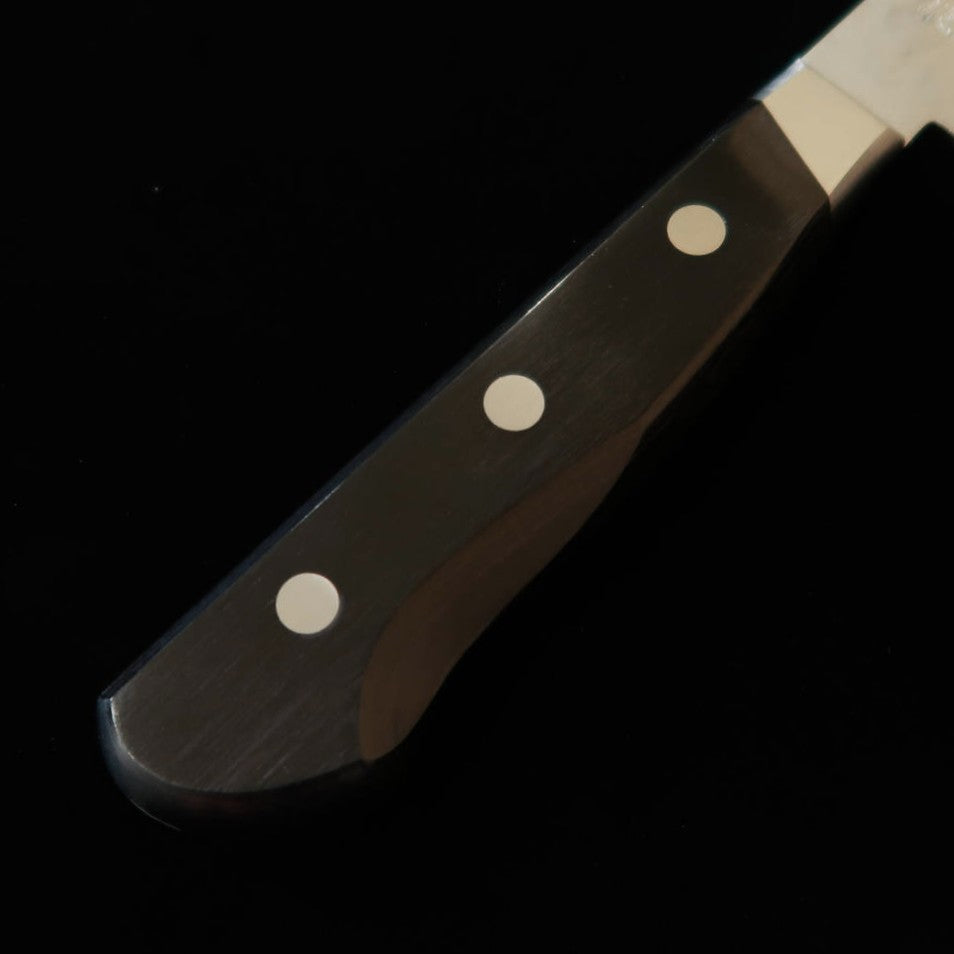 刃道 HADO 翁流 剣型牛刀 青紙 梨地 黒柄口金付 （200mm）