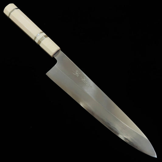 三浦佩 MIURA Obidama 片刃牛刀 銀紙三号 木砥仕上げ コーリアンハンドル  (240mm)