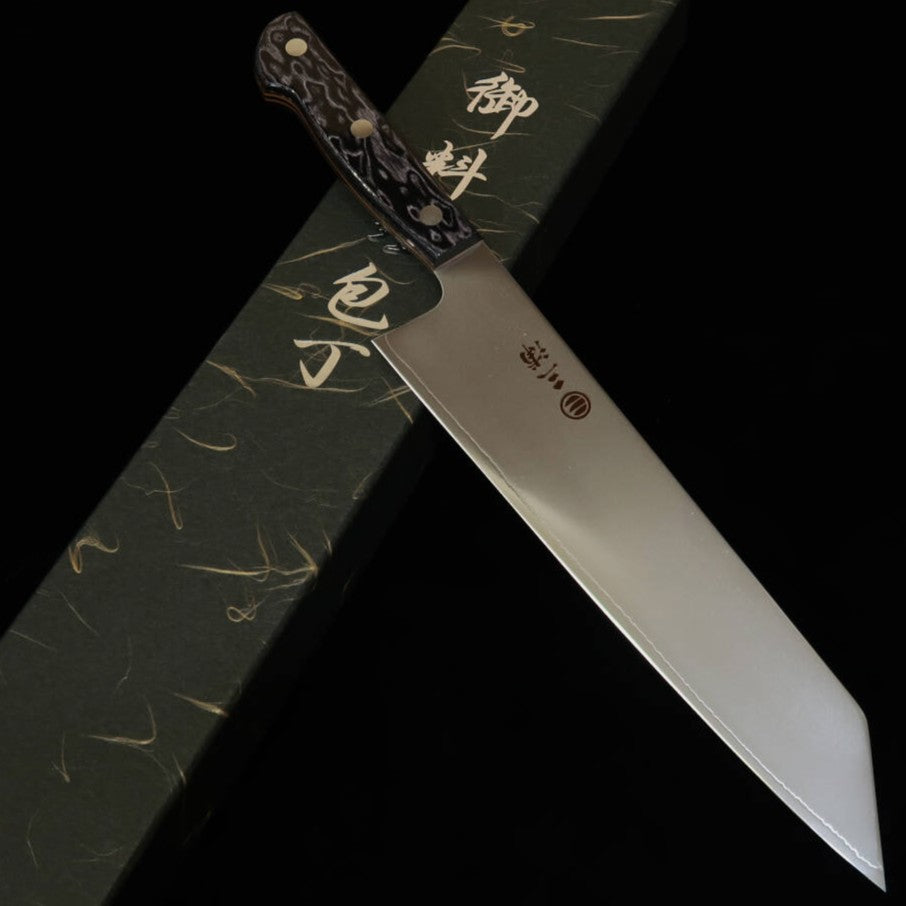 Couteau Kiritsuke Gyuto Miura (240 mm) – Acier SLD, manche en bois composite noir avec liseré de couleur