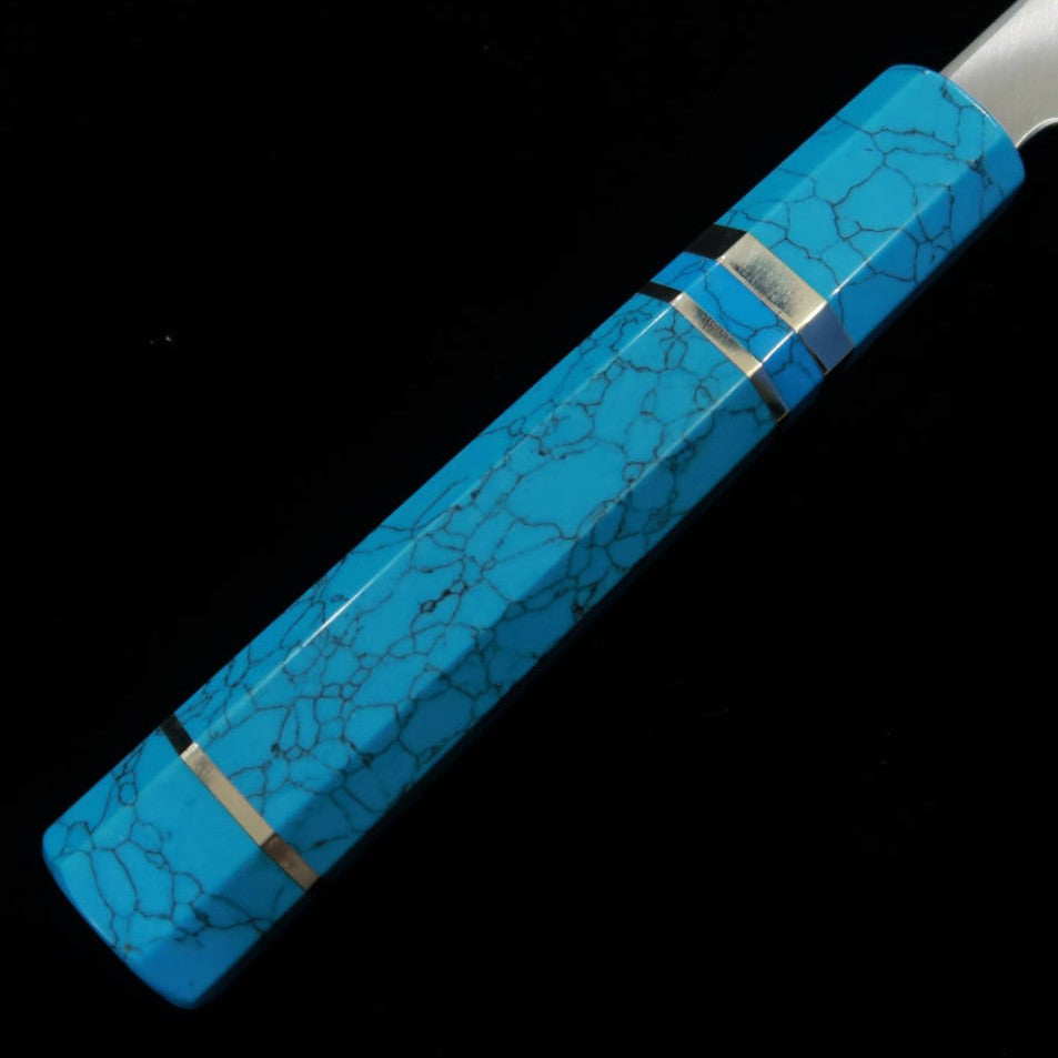 KAGEKIYO Petty japonais, acier Gin-san n°3, manche turquoise (210mm)