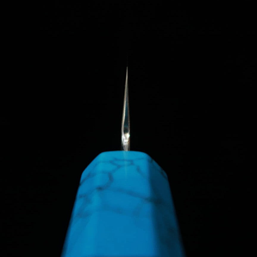 KAGEKIYO Petty japonais, acier Gin-san n°3, manche turquoise (210mm)