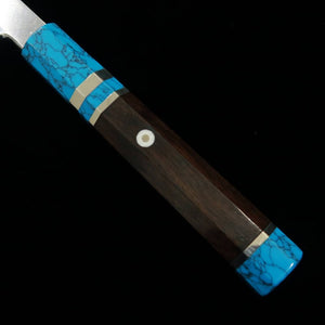 Kiritsuke Yanagiba MIURA OBIDAMA Nakagawa Satoshi, Ginsan acabado pulido, mango de madera estabilizada, para zurdos (300mm)