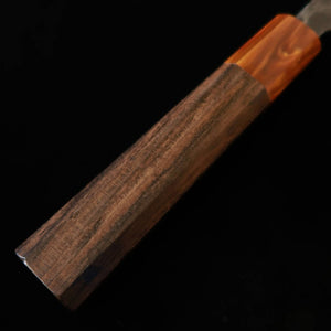 Hatsukokoro Kurotetsu Santoku Blue Paper No. 2 Black-Forged Ebony Octagonal Handle with Resin Ferrule (165mm)
