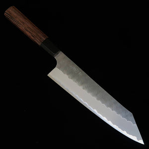 二唐刃物鍛造所NIGARA 切付牛刀 青紙スーパー 鎚目 ウェンジ八角柄（210mm）