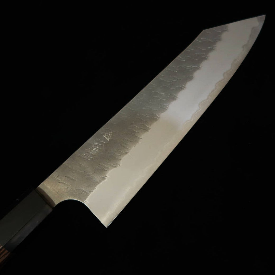 Nigara Cutelaria NIGARA Kiritsuke Gyuto aço azul super martelado cabo octogonal de wengué (210 mm)
