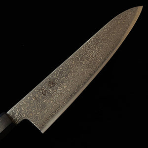 HATSUKOKORO Shoshin Gyuto VG10 Damasco com níquel Cabo octogonal em ébano (210 mm)