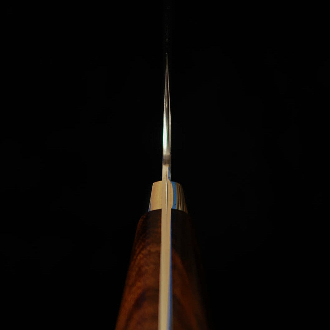 二唐刃物鍛錬所NIGARA  切付牛刀 SG2 黒打 鎚目 アイアンウッドハンドル（210mm）