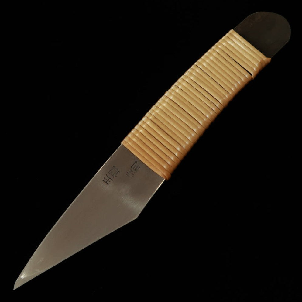 Kiridashi Knife Blue Paper Super, Pistol Grip, Wisteria-wrapped Handle (30mm)