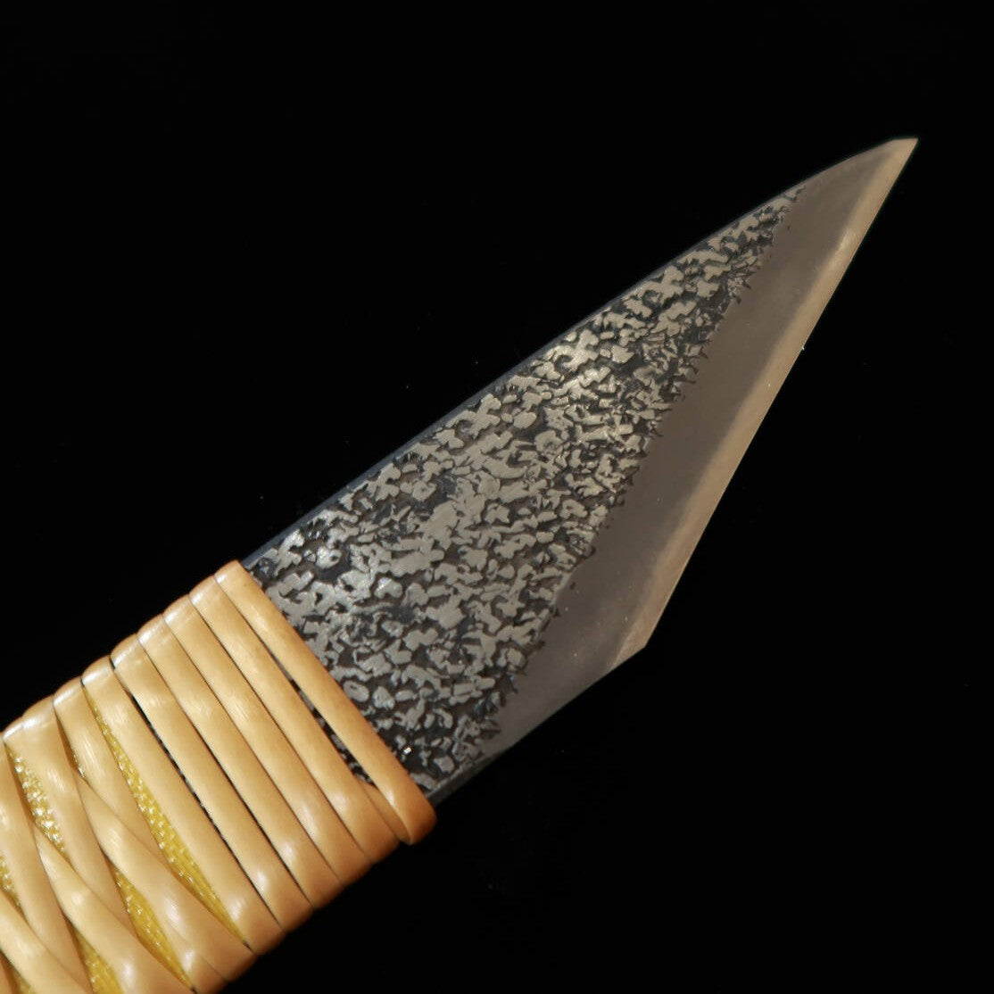 Kiridashi Knife Blue Paper Super, Pistol Grip, Wisteria-wrapped Handle (30mm)