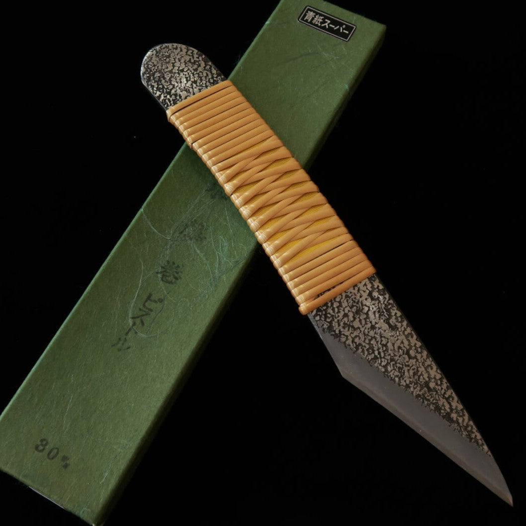 切出し小刀 青紙スーパー ピストル型 藤巻柄 （30mm）