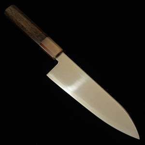 三浦MIURA 三徳 銀紙三号 鏡面 ダマスカス 白水牛黒柿柄（170mm）