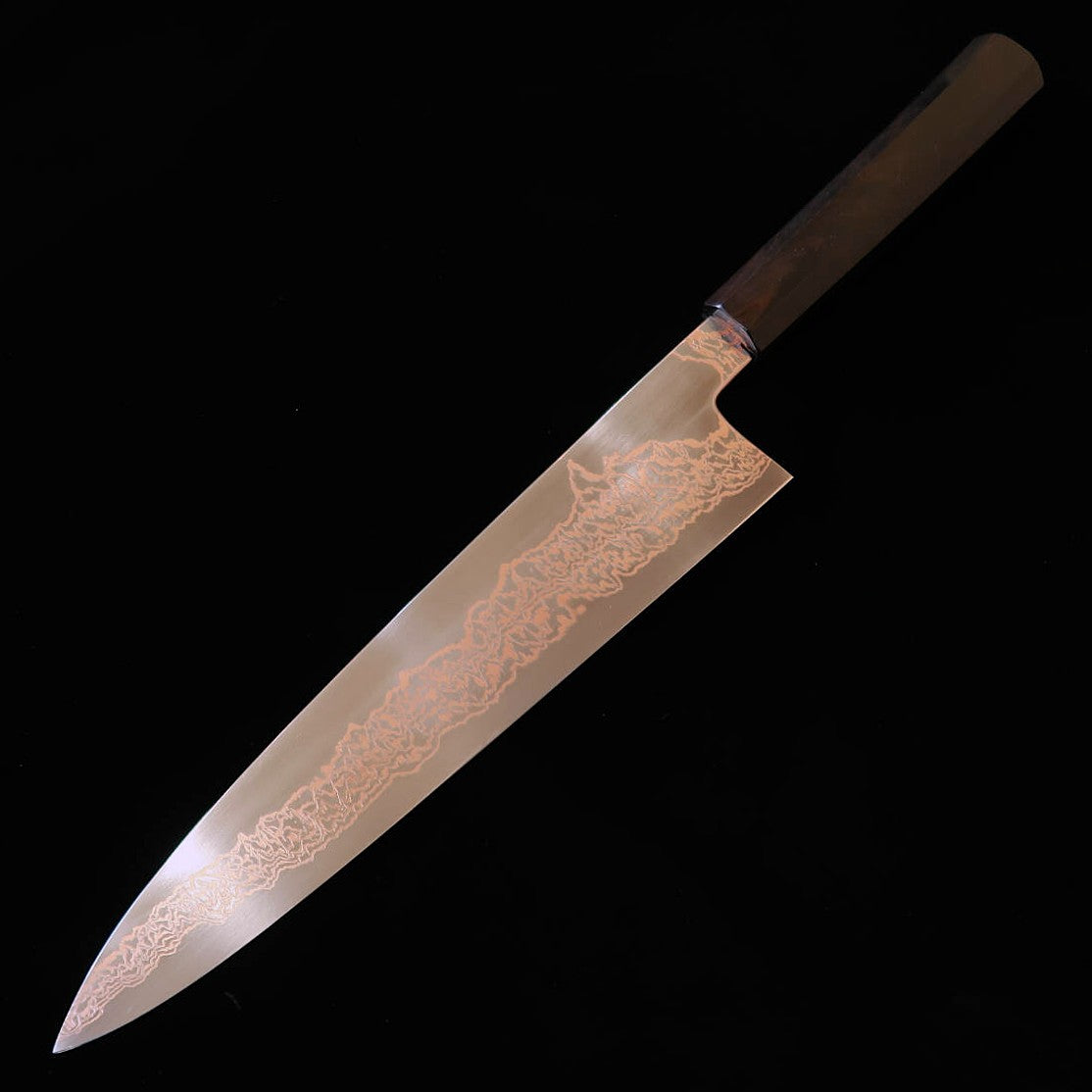 初心HATSUKOKORO 牛刀 SLD 有色ダマスカス 黒檀八角柄（270mm）