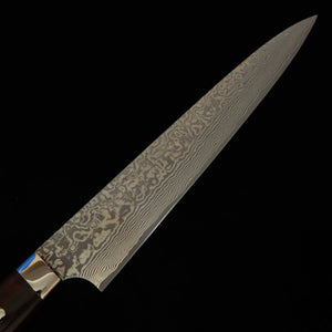 Saji Takeshi sujihiki R2, damasco escurecido, cabo de ironwood (240/270 mm)