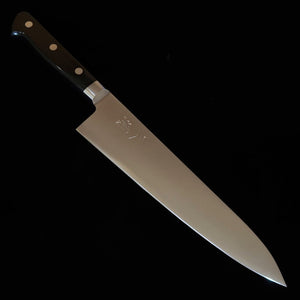 Couteau Gyuto Miura, Acier VG10 Migaki, Manche en Bois Lamellé Noir (210 mm)